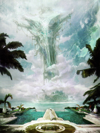 Giant alien floating sky water - league of legends concept art free wallpaper