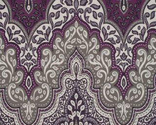 Purple white paisley print fabric - a silk screen free wallpaper