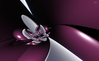 Purple flower white black background - c4d free wallpaper