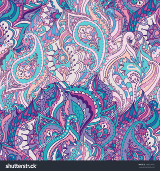 Colorful paisley pattern vibrant designs - purple free wallpaper