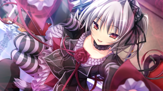 Anime character white hair black 5 - a rose free wallpaper