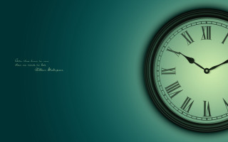Clock roman numerals green background 6 - blender and photoshop free wallpaper