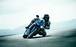 Motorcycle ride mountains water distance 2 - a person riding free wallpaper