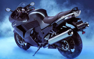 Black motorcycle blue background smoke 4 - a black motorcycle free wallpaper
