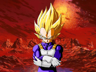 Dragon ball character red sky - akira toriyama free wallpaper