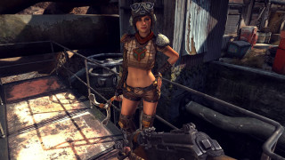 Steampunk woman platform dirty area - a platform free wallpaper