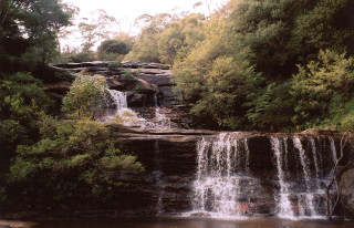 Waterfall boat water trees nature - the water near free wallpaper