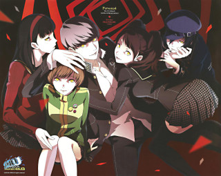 Group people red background black 2 - poster art free wallpaper for desktop