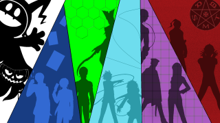 Colored people shadows demon series - symmetry!! free wallpaper