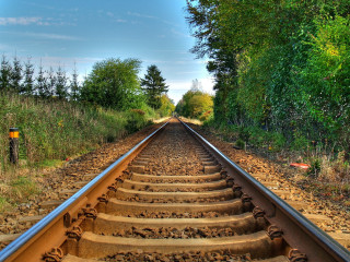 Train track steps end trees - bernd fasching free wallpaper