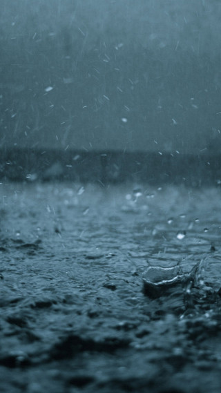 Person walking rain umbrella luggage - tonalism free wallpaper
