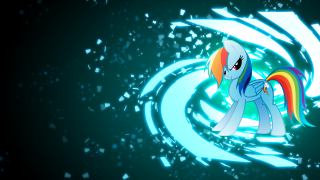 Cartoon pony rainbow mane shattered - a blue swirl free wallpaper