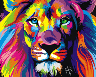 Colorful lion black white backgrounds - rich vivid color free wallpaper