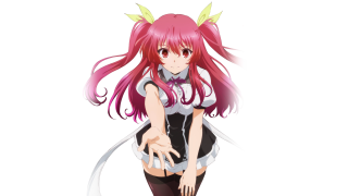 Pink haired girl bowtie standing - aguri uchida free wallpaper