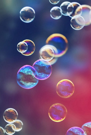 Soap bubbles floating blurry background - amano free wallpaper