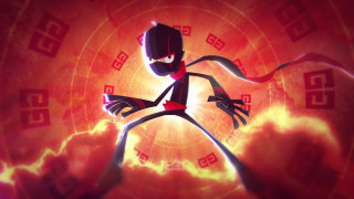 Cartoon character red black background 2 - du jin free wallpaper