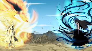 Anime couple fire ice dragon - official art free wallpaper for desktop