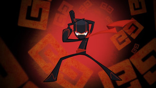 Cartoon character gun red background - du jin free wallpaper