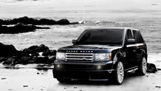 Black land rover beach ocean - the background and water free wallpaper
