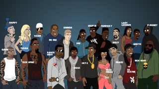 Happy group people standing dark - underground free wallpaper