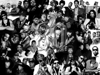 Collage black white photos facial - epic scale free wallpaper