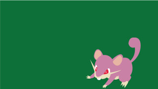 Pink rat running green background - a red eye free wallpaper