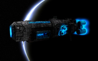 Space station blue light moon - a space station free wallpaper