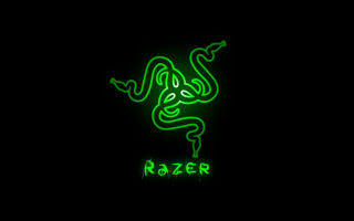 Green neon snake black background - green free wallpaper