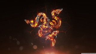 Cobra snake glowing light fire - dragon art free wallpaper