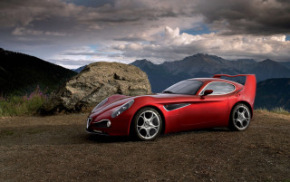Red sports car mountain rock - bernardo cavallino free wallpaper