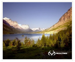 Lake mountains trees sky background - daren bader free wallpaper