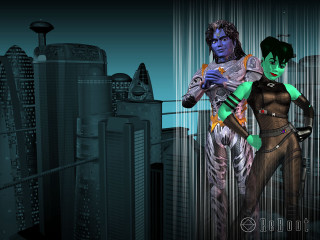 Afrofuturism cyberpunk couples blue green - afrofuturism free wallpaper
