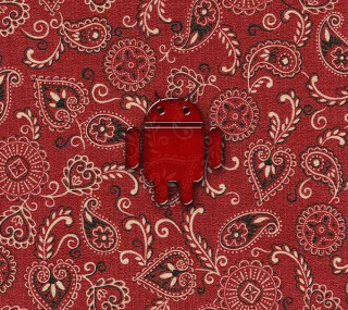 Red white pattern button side - folk art free wallpaper