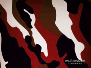 Camouflage red white stripes black - clyfford free wallpaper