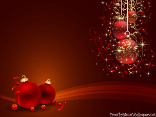 Red christmas card two red - a red ribbon free wallpaper
