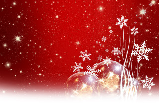Red background snowflakes stars sky - a red background free wallpaper for desktop