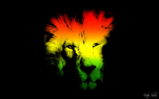 Lion rainbow mane dark night 2 - brian thomas free wallpaper