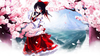 Woman red white dress cherry - dress free wallpaper
