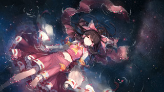 Flying woman pink dress space - the wind free wallpaper