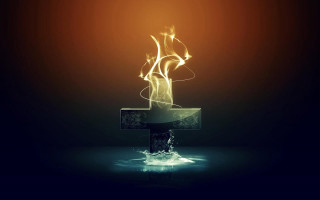 Cross smoke dark background light 2 - a light reflection free wallpaper