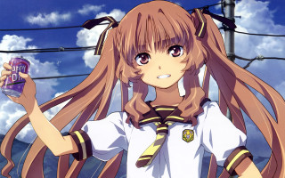 Girl long hair cell phone 2 - long hair holding free wallpaper