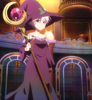 Woman purple dress hat wand - chizuko yoshida free wallpaper