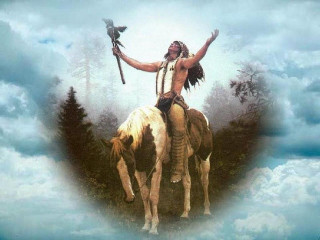 Man horse bird shoulder bird - western comic book art free wallpaper