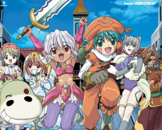 Anime characters castle sword dog - a group of anime characters free wallpaper