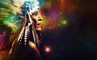 Native american man colorful background 2 - don maitz free wallpaper