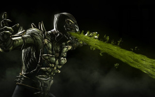 Man costume spraying green liquid - vfx free wallpaper