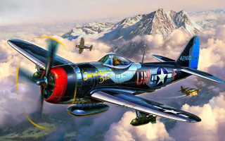 Plane flying clouds mountains pilot - the background and a plane free wallpaper
