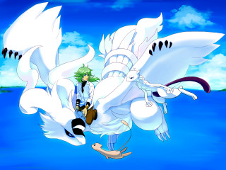 Cartoon character flying water bird - his leg free wallpaper