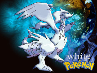 White pokemon blue background holography - yellow background free wallpaper