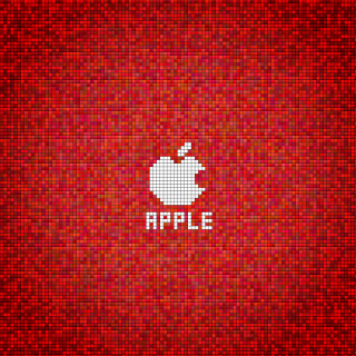 Red background apple logo side 2 - dahlov ipcar free wallpaper